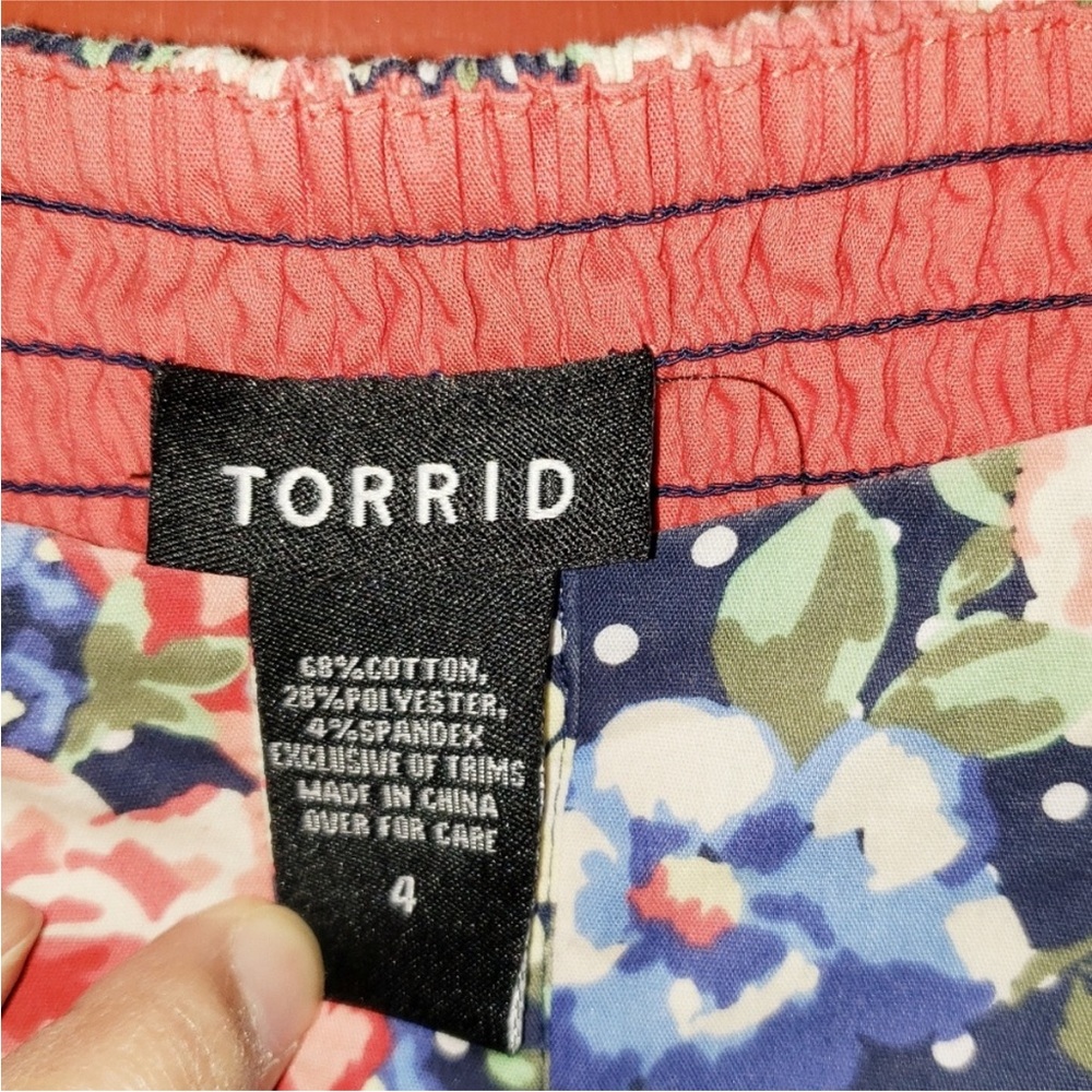 torrid Navy Floral Strapless Dress - Picture 4 of 7